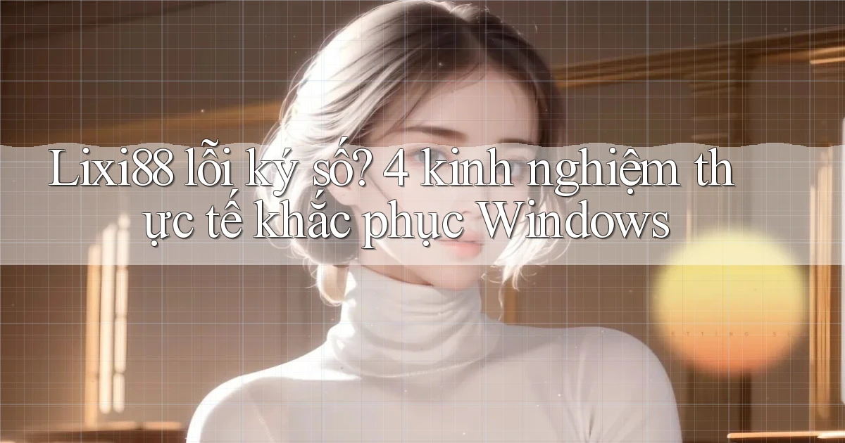 Lixi88 lỗi ký số 4 kinh nghiệm thực tế khắc phục Windows